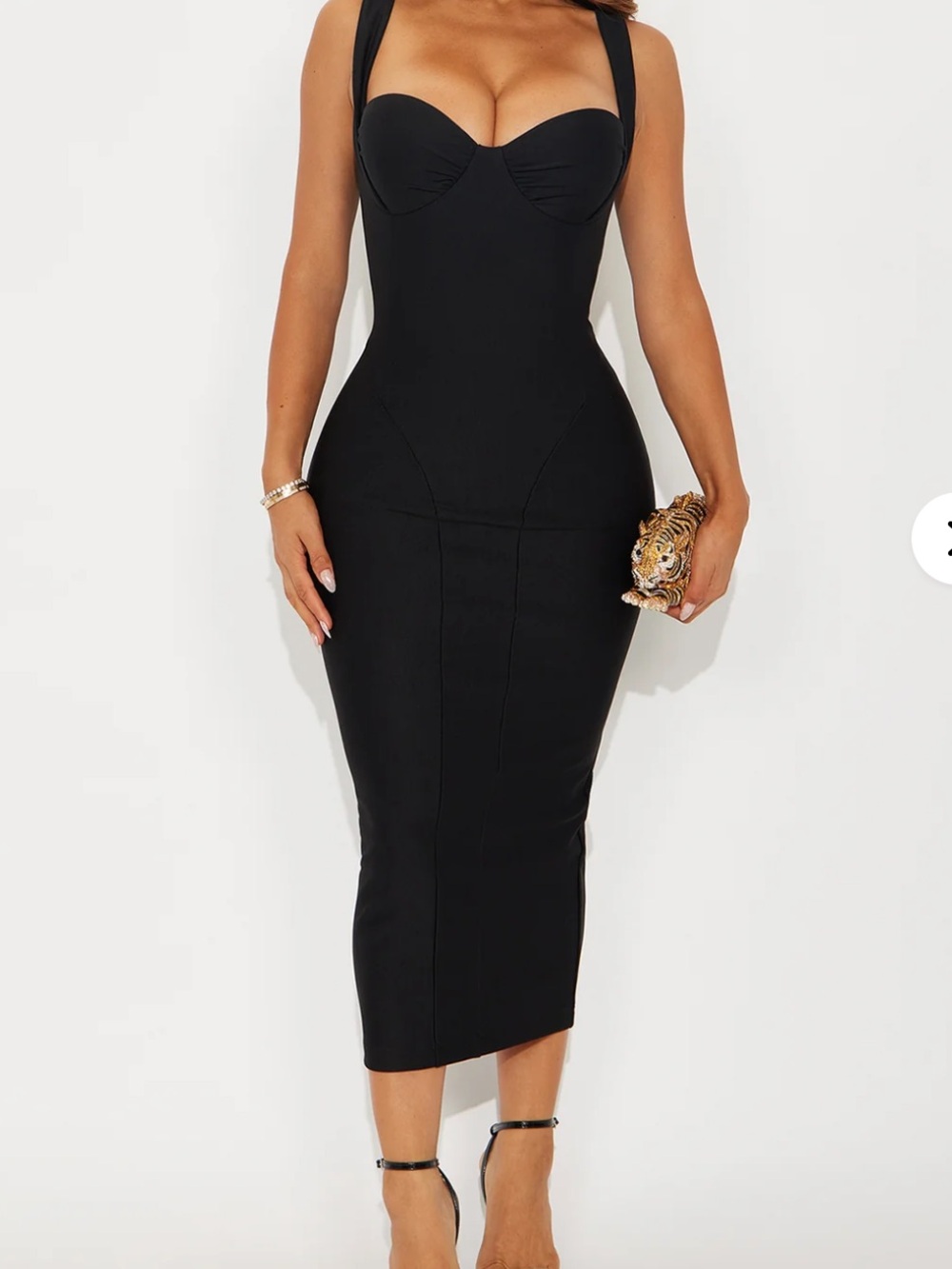 Black midi dress